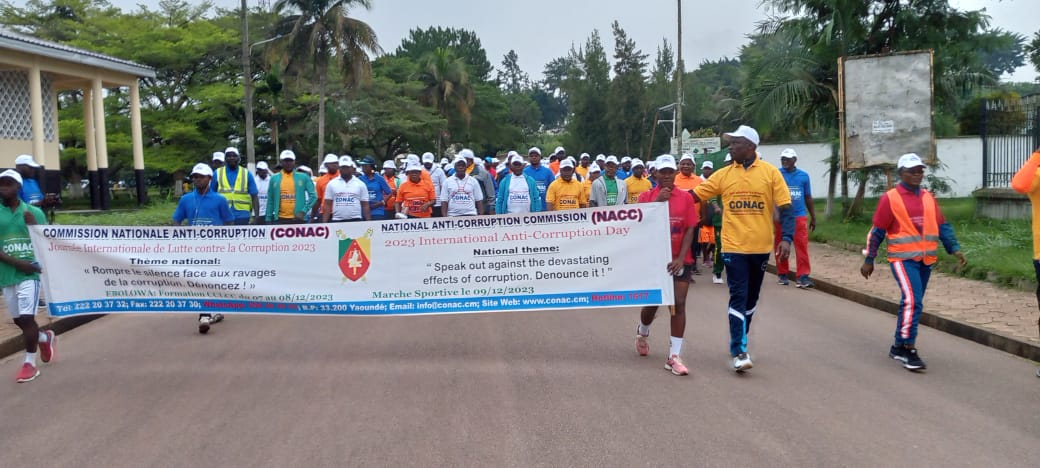 CONAC Mobilises the Public through a Sensitisation Walk to Commemorate  2023 International Anti-Corruption Day
